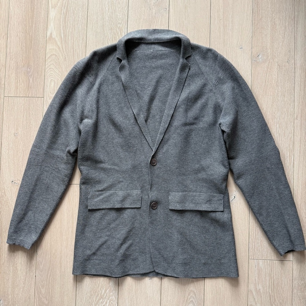 Ministry Of Supply Men’s Button 3D Knit Shima Seiki Jacket (M) Gray Stretch